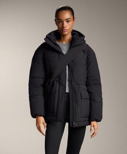 Oysho Водоотталкивающая утепленная куртка Primaloft®, черный