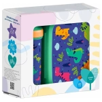 НАБОР: ЛАНЧ-БОКС 0,98Л и БУТЫЛКА ДЛЯ ВОДЫ С ПЕТЛЕЙ 0,4Л С ДЕКОРОМ (Зеленый)