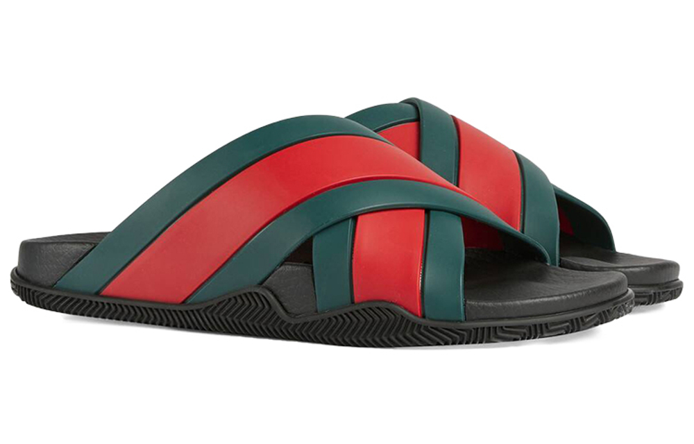 GUCCI Gucci slippers with webbing men's red and green