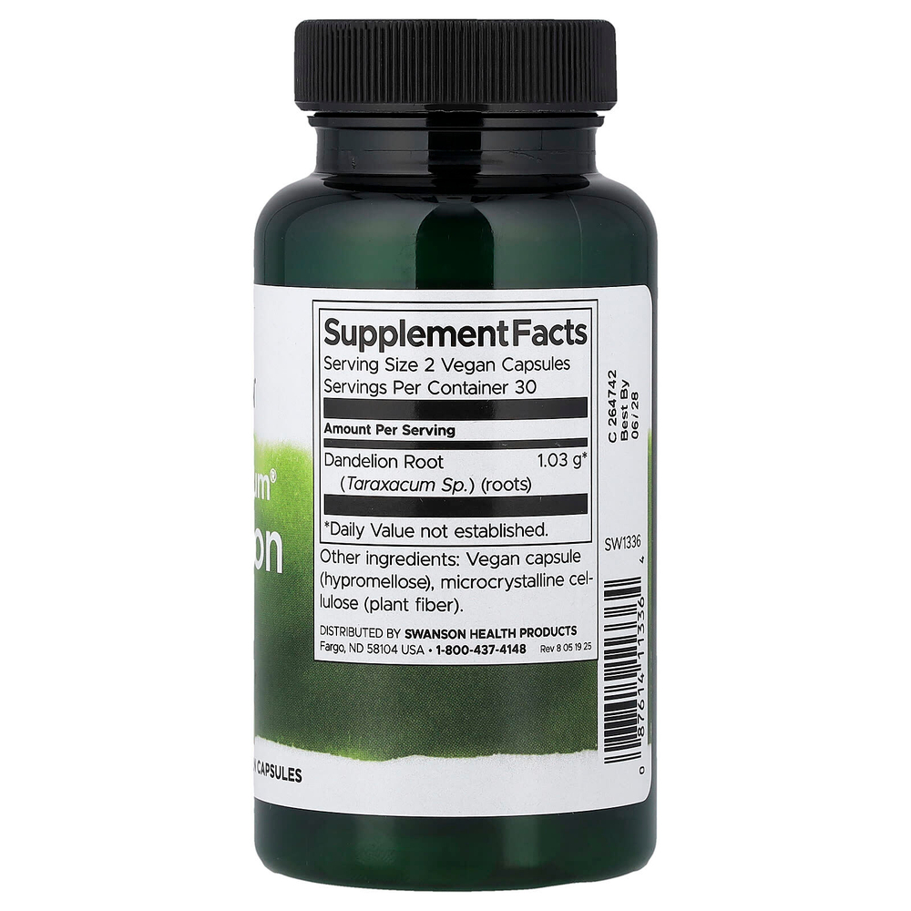 Swanson, Full Spectrum®, корень одуванчика, 515 мг, 60 капсул