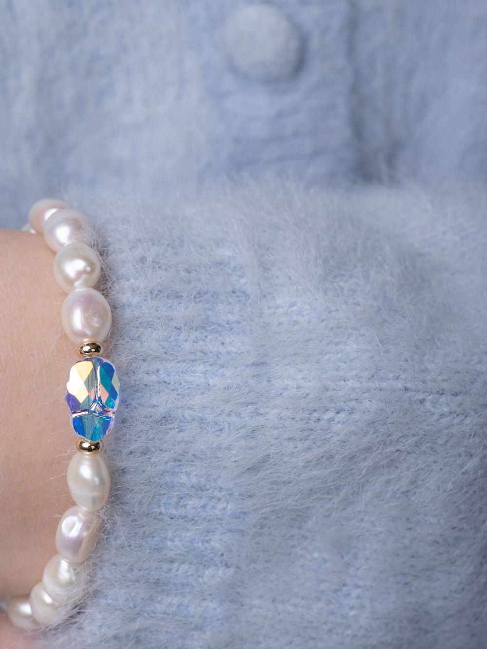 Браслет Скарабей Сваровски из жемчуга