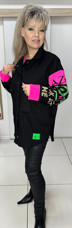 Джинсовый комбинированный жакет-кардиган