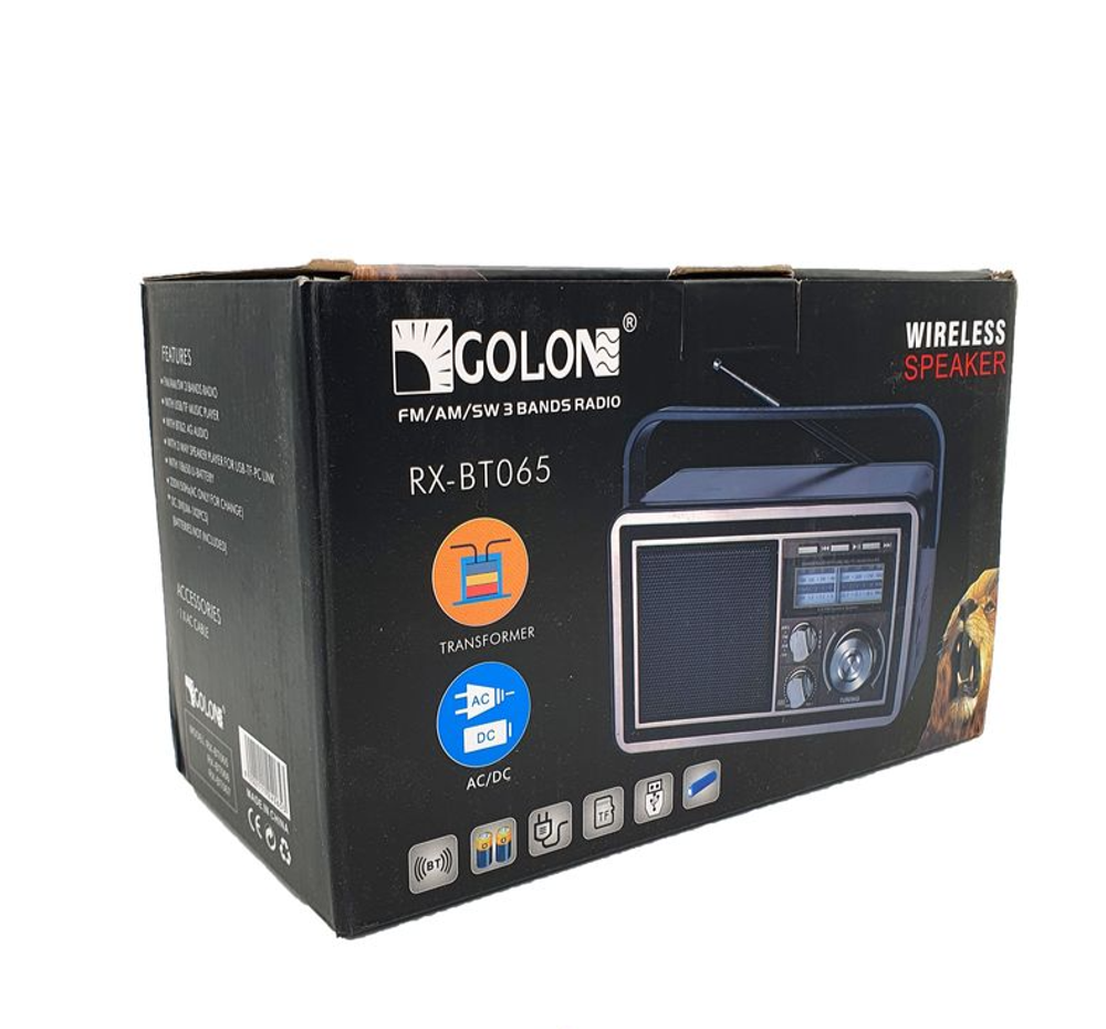 Радиоприемник Golon RX-BT065BL (BT/USB/TF/АКБ18650)
