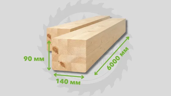 Клееный брус, хвоя, сорт АВ 140*90*6000