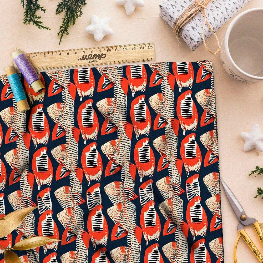 Ткань премиум флис сакральные видения