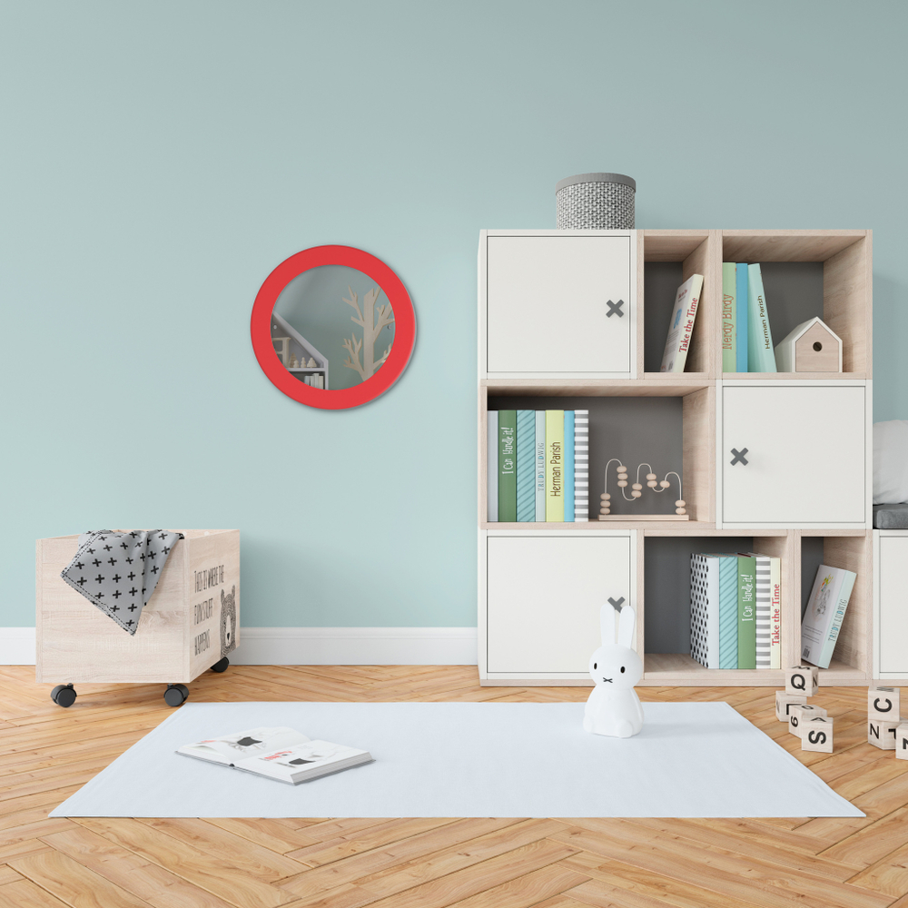 Зеркало круглое красное 560002237