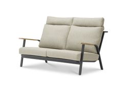 Malmo с 2-х местным диваном, комплект лаунж мебели антрацит/светло-серый, алюминий