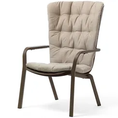 Уличное кресло Folio табак с бежевой подушкой