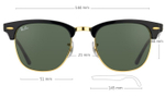 Ray Ban Clubmaster RB 3016 1016 / 51