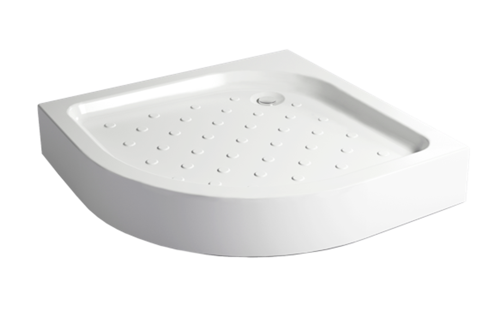 Акриловый душевой поддон 1/4 КРУГА 800 Classic N (d слив.отверстия = 90 мм, внутр.h=от 45-69 ммсварная рама, несъемный декор.экран,) без сифона