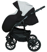 Детская коляска Alis Alvaro 2 в 1 Al 04 т.серый+св.серый+белая кожа