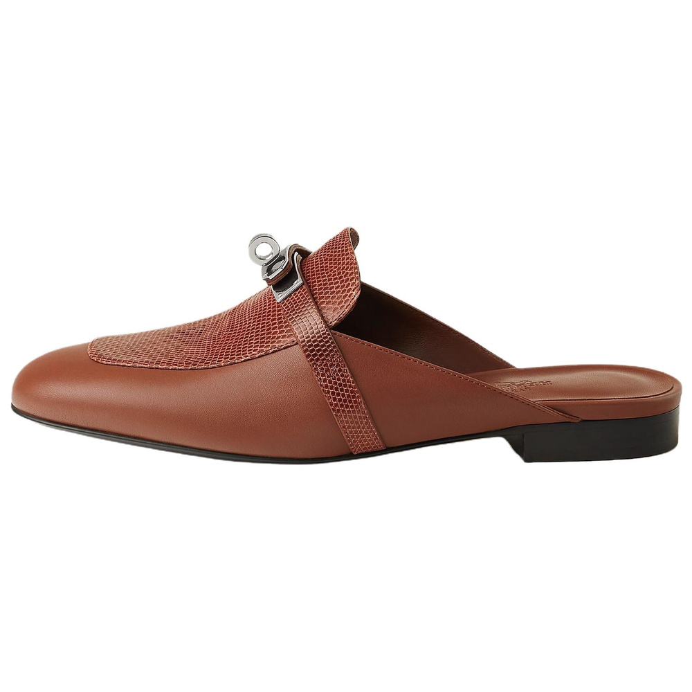 HERMES Oz Closed Toe Slippers Women"s Brown