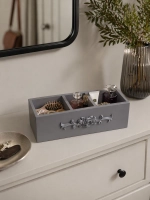 Серый деревянный органайзер 33×10×10 см с 3 отделениями