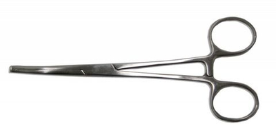 Зажим кровоостанавливающий, 1х2 зубый, зубчатый, изогнутый №2, 160 мм З-5-1п