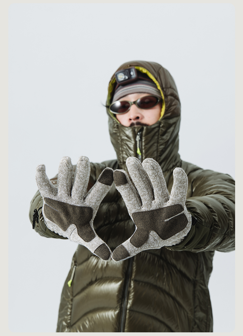 Перчатки Nothomme Blue Winter New Knitted Fleece Anti-Static Water-Repellent Color-Block Thick Gloves”