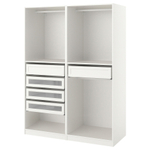 Гардероб PAX IKEA (комбинация) с 5 ящиками 150x58x201 см (белый) 150*58*201 см, Белый   Фиеста