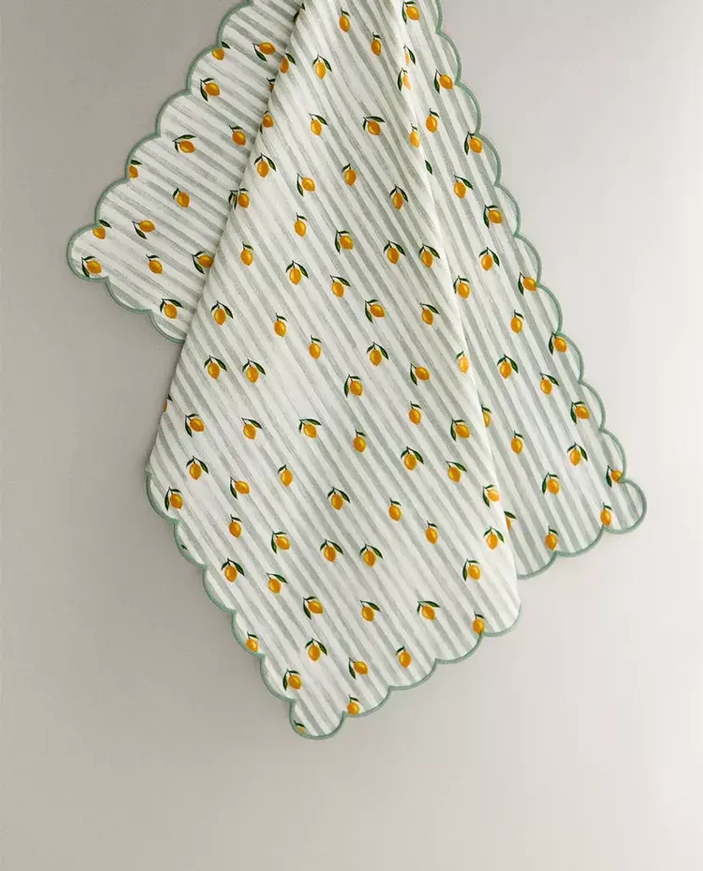 ZARA HOME КУХОННОЕ ПОЛОТЕНЦЕ ИЗ ХЛОПКА С ПРИНТОМ «ЛИМОНЫ», ЖЕЛТЫЙ