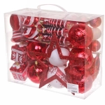 Набор елочных украшений «Зимний калейдоскоп» (в наборе 53 шт), Красный/Белый