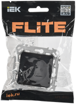 FLITE Розетка без заземления без защитных шторок безвинтовое крепление 10А РС01-1-ФлЧ черный IEK