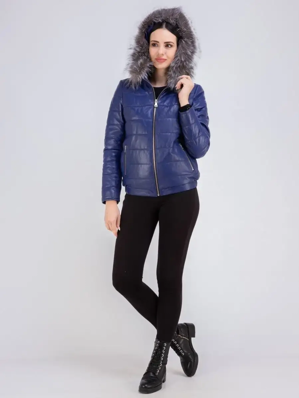 Куртка женская из натуральной кожи с капюшоном Турция