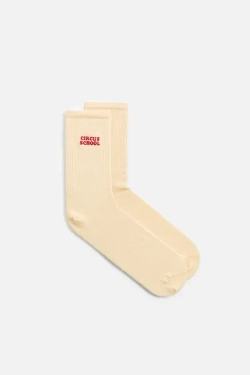 ZARA X HARRY LAMBERT НОСКИ С ВЫШИВКОЙ, ЭКРЮ