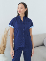 Блуза женская м94в toray стретч темно-синийSZ6/голубой