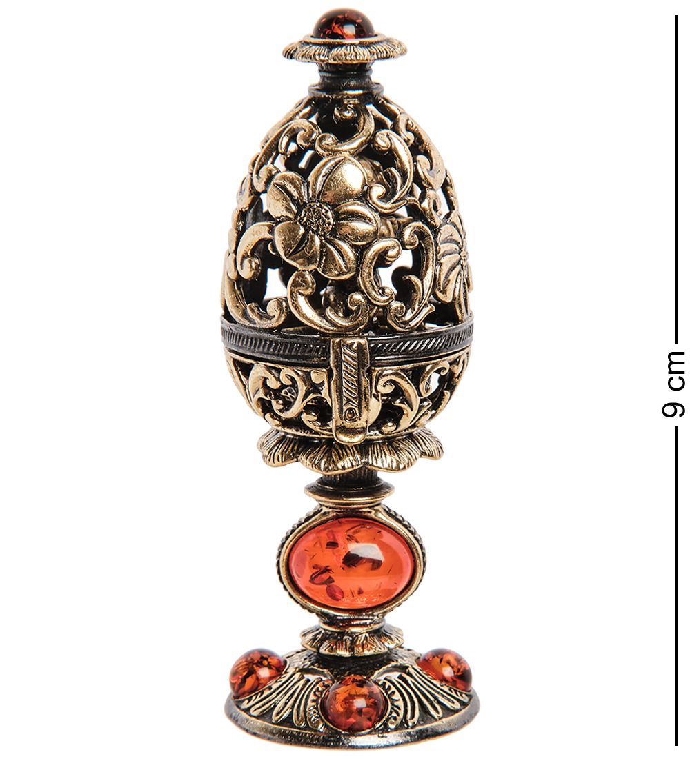 Народные промыслы AM-3280 Фигурка «Яйцо с Ангелом» (латунь, янтарь)