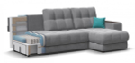 Угловой диван Босс ХЛ Велюр Монолит сталь