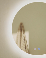 Круглое зеркало для ванной Mervi со LED подсветкой и защитой от запотевания Ø 80 см