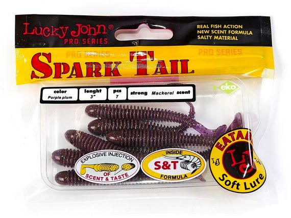 Виброхвосты съедобные LJ Pro Series Spark Tail 3,0in (7,6 см), цв. S13, 7 шт.