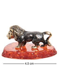 Народные промыслы AM-1086 Фигурка «Львенок» (латунь, янтарь)