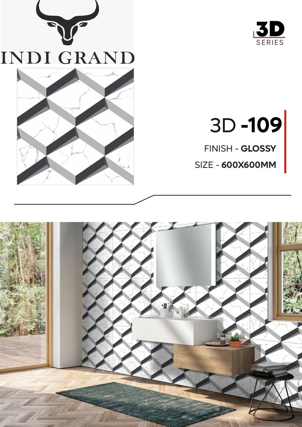 Керамогранит 3D 60х60 glossy-109