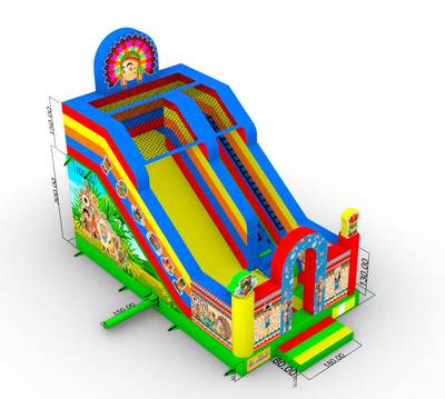 Коммерческий надувной батут-горка «Индиана ЭКСТРА 2», 7x4x6 м