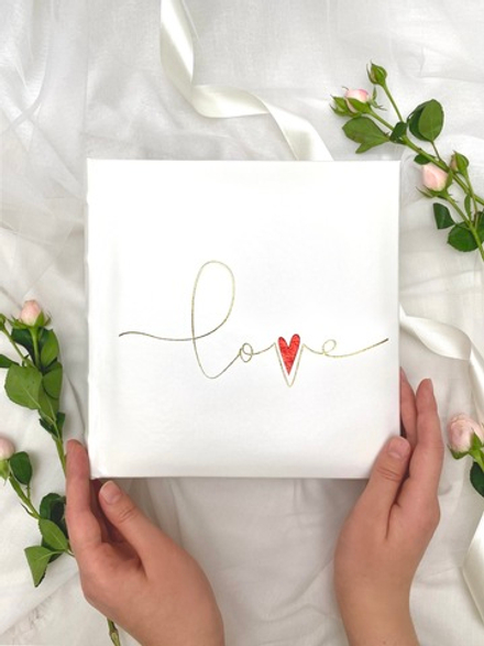 Фотоальбом Делюкс на 200 фото 10х15 см, бум. листы, книж. переплет свадебный my Valentine