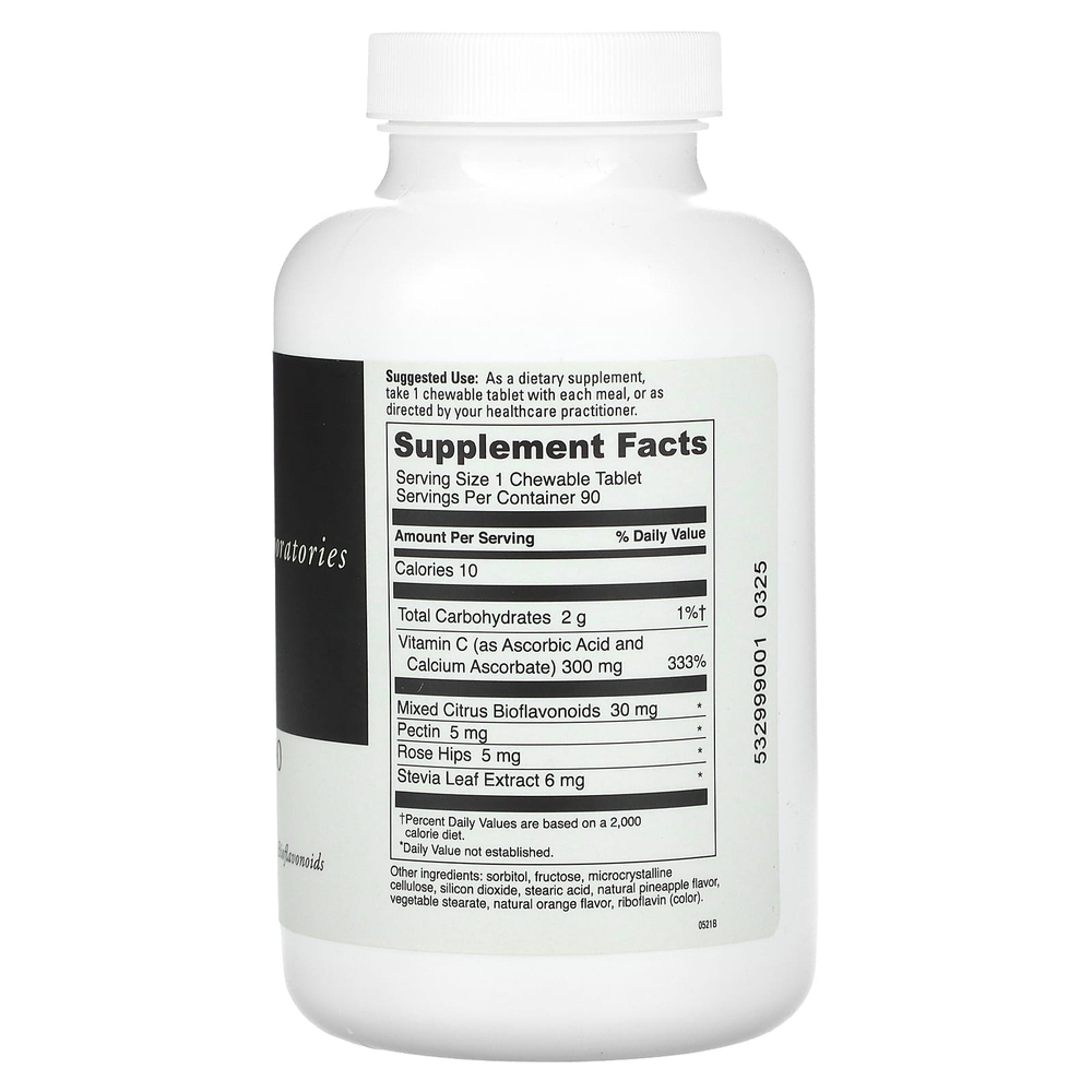 DaVinci Laboratories, Жевательные таблетки C-300, апельсин и ананас, 300 мг, 90 таблеток