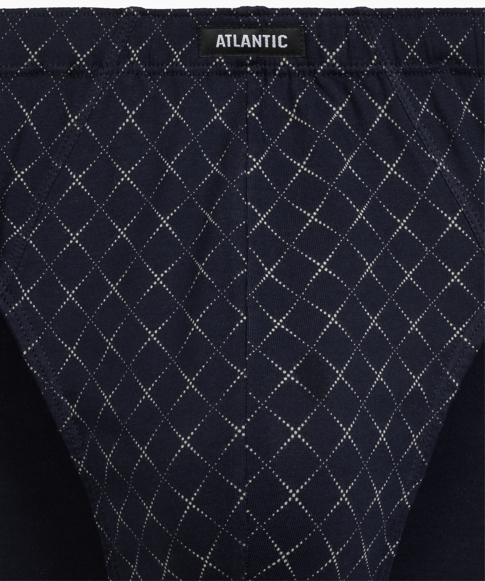 Мужские трусы слипы классика Atlantic, набор 3 шт., хлопок, тёмно-синие + серый меланж + зелёные, 3MP-205