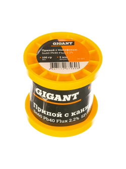 Припой с канифолью (2 мм; 100 г; Sn60 Pb40 Flux 2.2%) Gigant SP-003