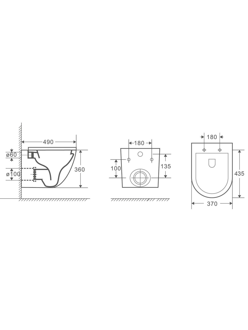 Унитаз подвесной серый матовый WeltWasser WW MERZBACH 043 MT-GR  10000009941 серый матовый