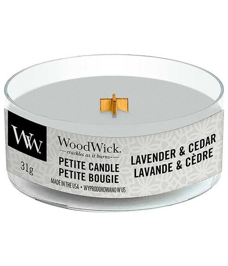 Лаванда и кедр, ароматическая свеча мини, WoodWick