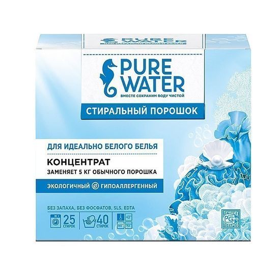 Стиральный порошок для белого белья Pure Water 800 г