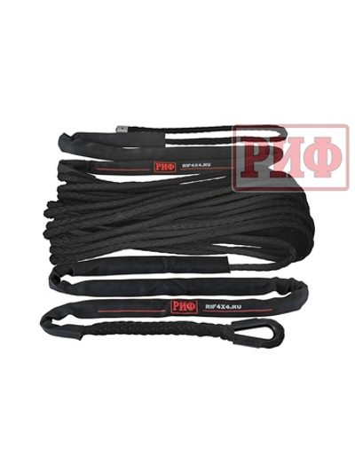 Трос для лебёдки синтетический РИФ 12 мм/26 м, черный