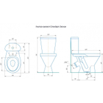 Унитаз-компакт "Стандарт ЭКОНОМ " белый (косой, нижн., сид. полип. упрощенное, арм.) (Rosa)