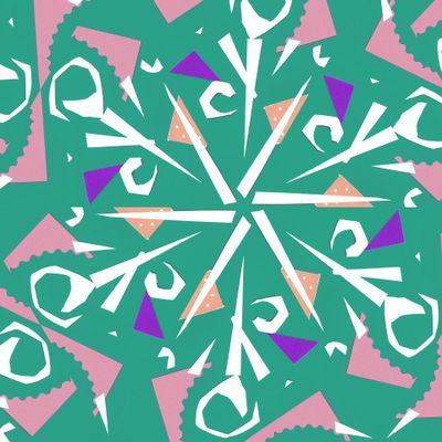 Бумажные снежинки (коллаж на сине-зеленом)