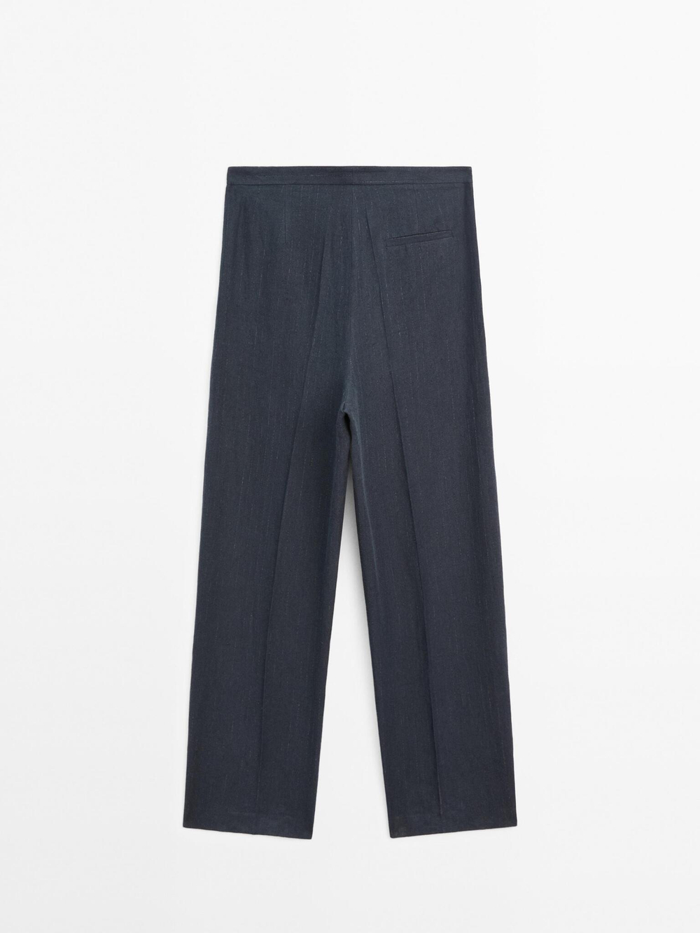 Massimo Dutti Брюки из смесового льна в тонкую полоску, темно-синий