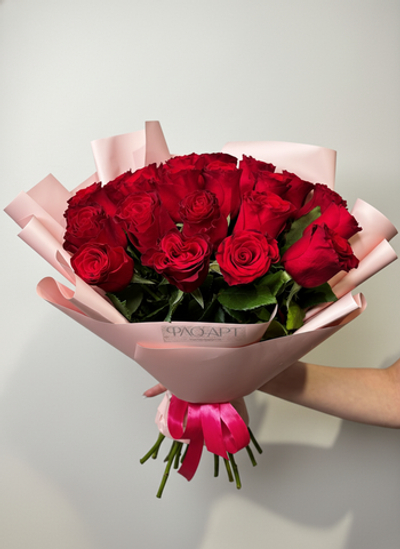 Розы красные 40 см (Premium) 21 шт