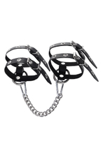 Черные однослойные оковы из двух ремешков (Цвет: черный)