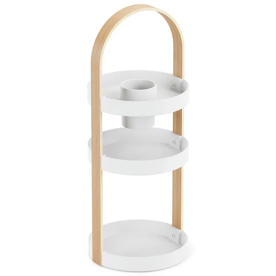 Полка-органайзер bellwood, белая/натуральное дерево