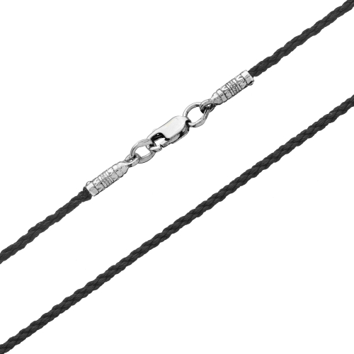 Гайтан текстильный/Серебро/Черный