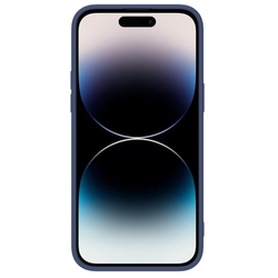 Чехол темно-синий с шелковистым силиконовым покрытием от Nillkin c поддержкой беспроводной зарядки MagSafe для iPhone 14 Pro Max, серия CamShield Silky Magnetic Silicone