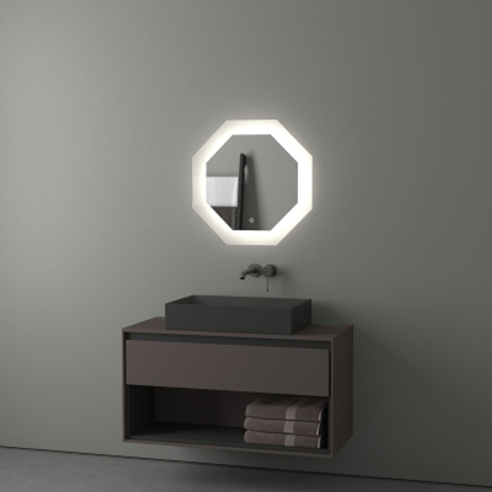 Зеркало Evoform с LED-подсветкой 19 W 60х60 см Сенсорный выключатель Нейтральный белый свет